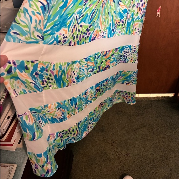 EUC Lilly Pultizer Adjustable Spaghetti Strap Fully Lined Maxi - Picture 6 of 7